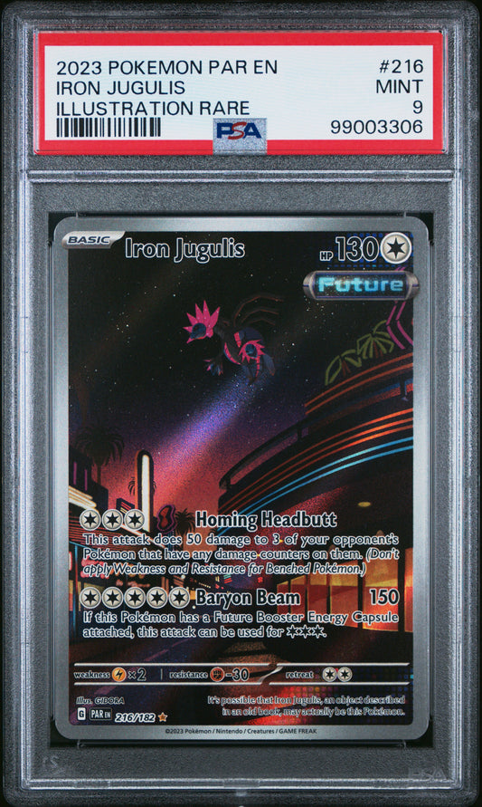 2023 Pokemon Par En-Paradox Rift #216 Illustration Rare Iron Jugulis PSA 9