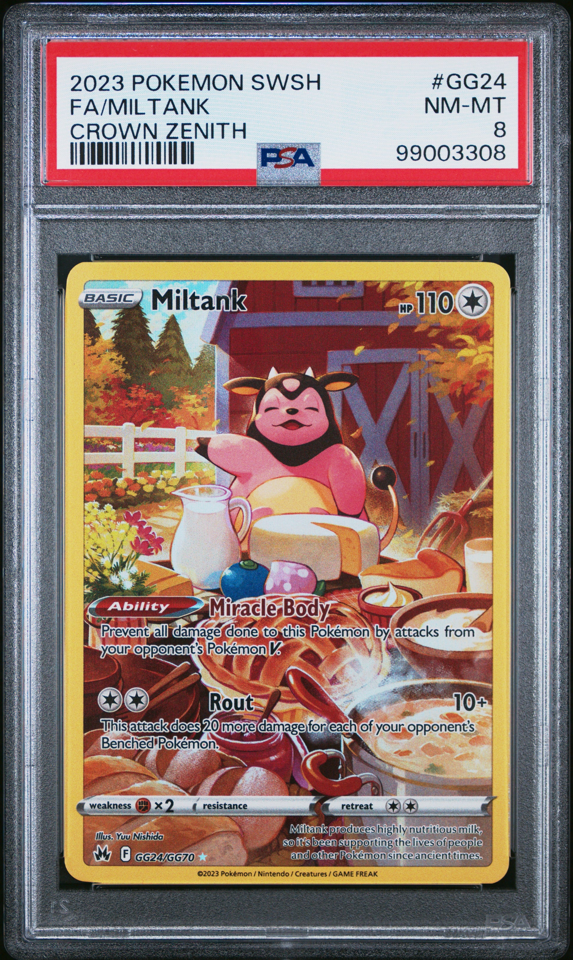 2023 Pokemon SWSH Crown Zenith #GG24 Miltank PSA 8
