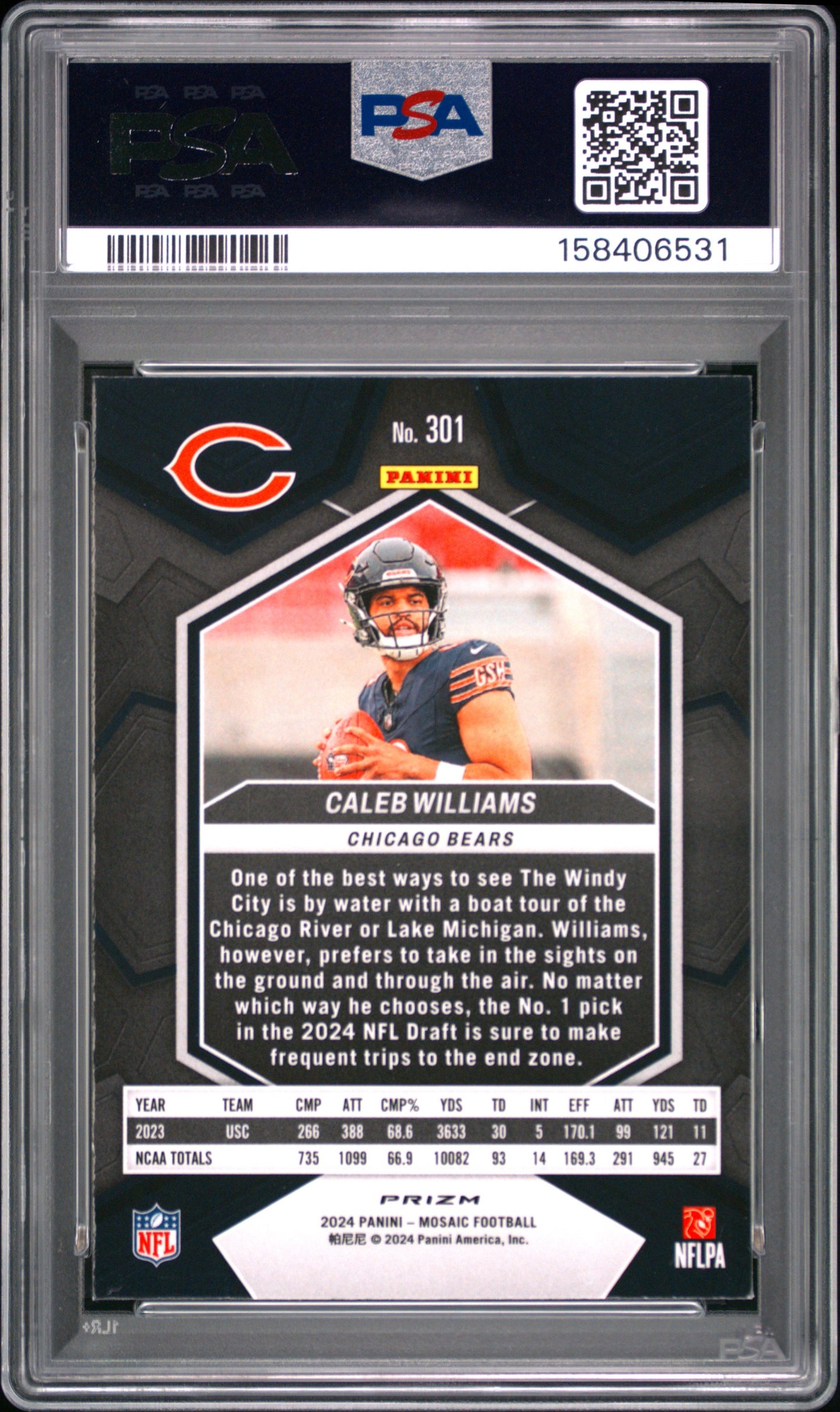 2024 Mosaic #301 Caleb Williams Green RC PSA 9