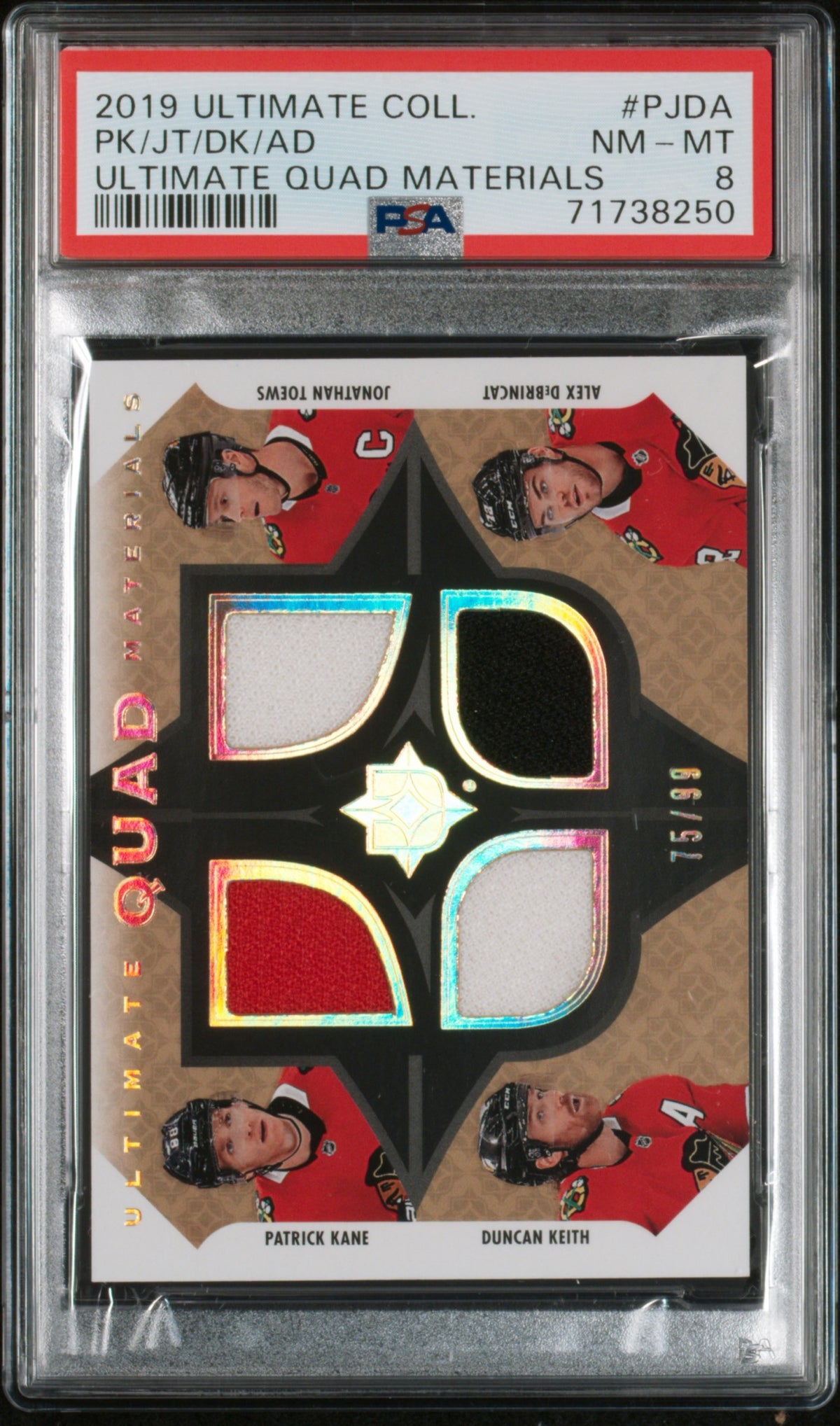 2019 Ultimate Coll. #PJDA PK/JT/DK/AD Ultimate Quad Materials PSA 8