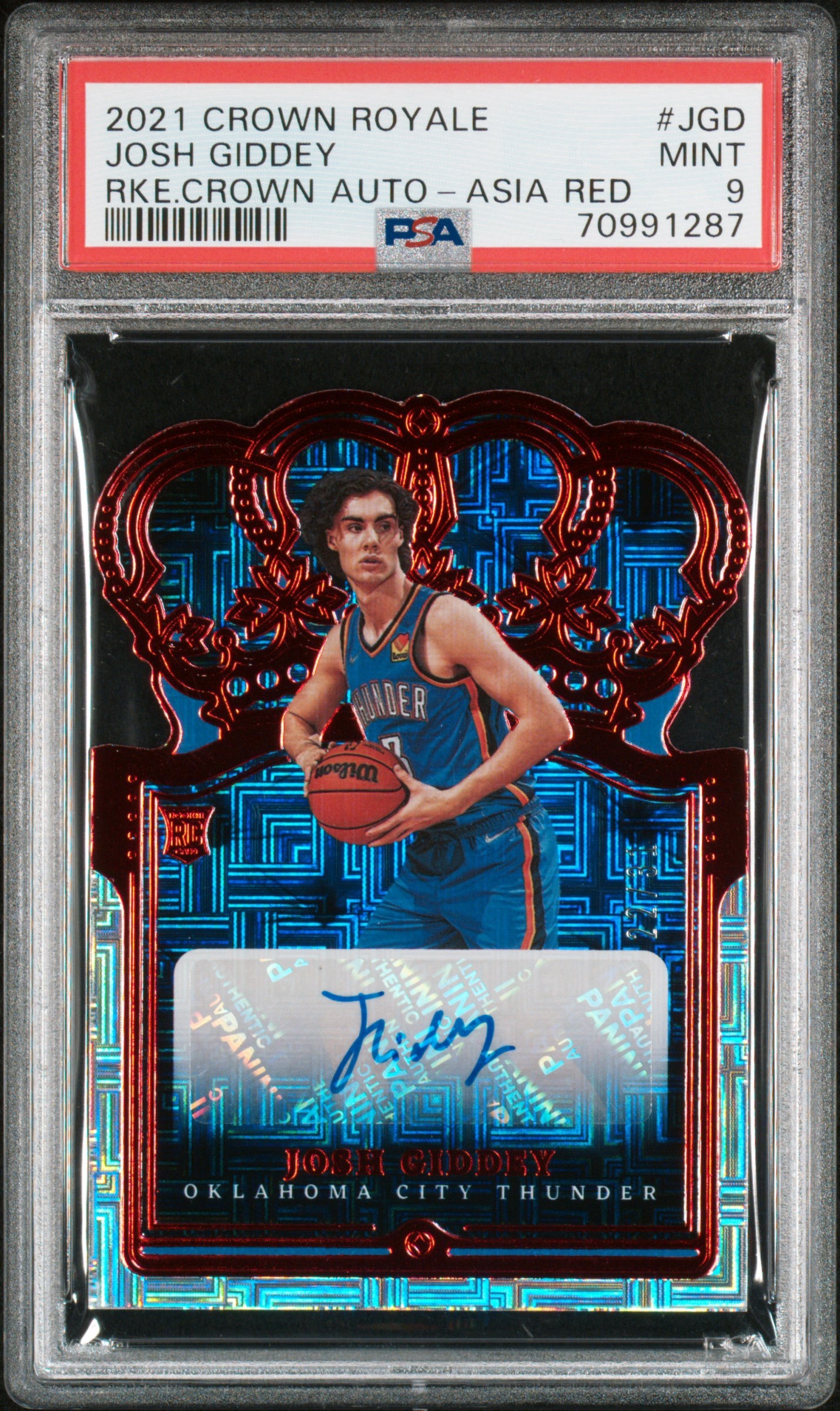 2021 Crown Royale Gosh Giddey RKE. Crown Auto-Asia Red PSA 9