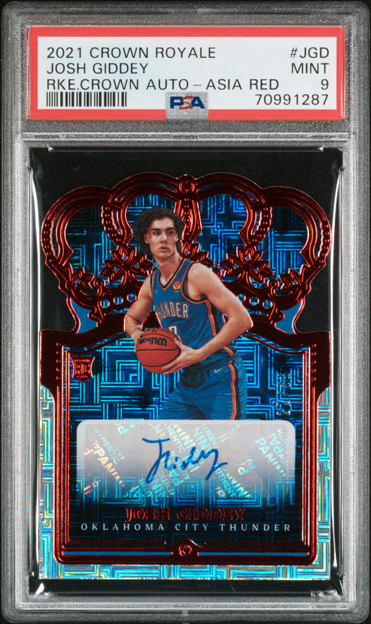 2021 Crown Royale Gosh Giddey RKE. Crown Auto-Asia Red PSA 9