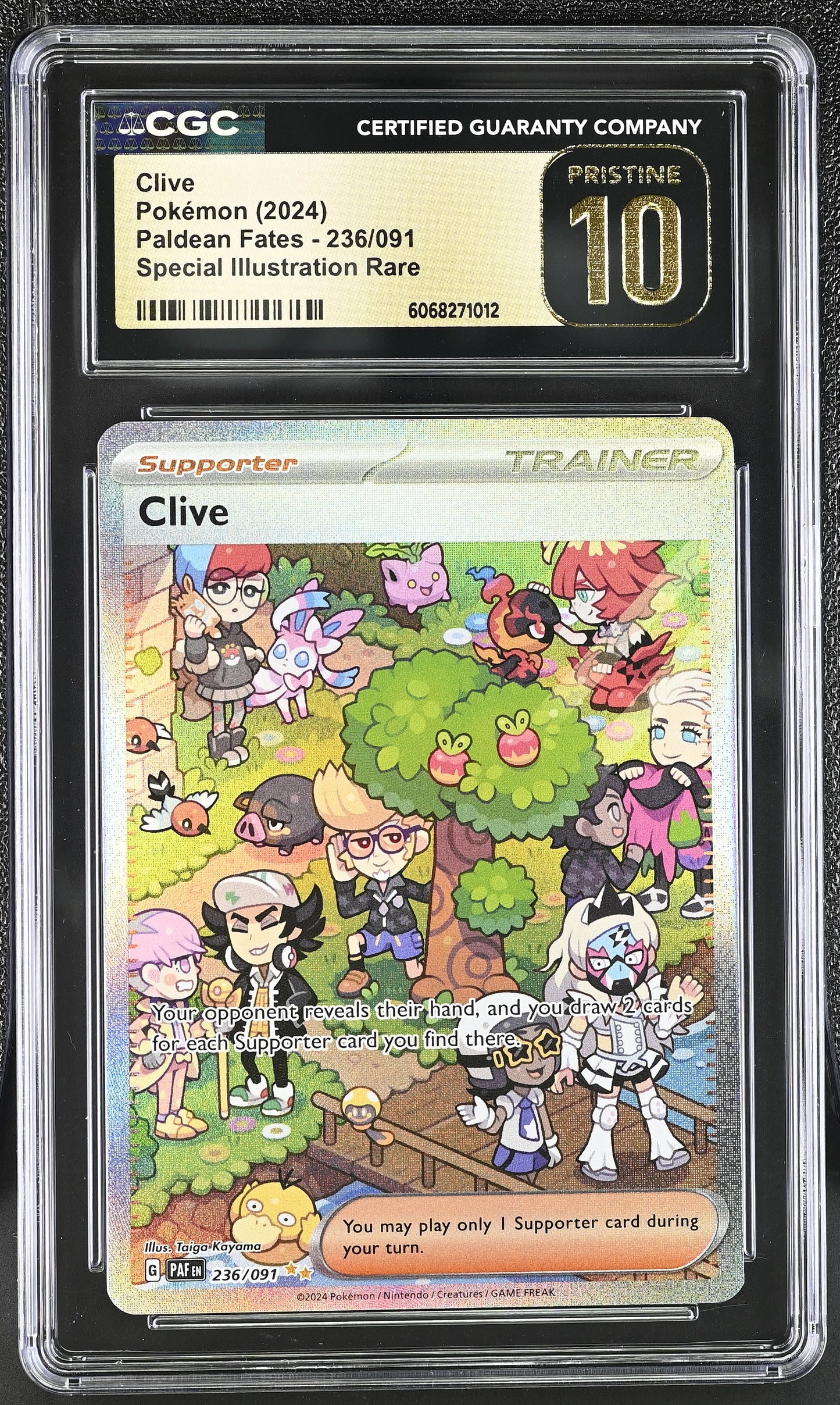 2024 Pokemon Paldean Fates #236/091 Clive CGC 10