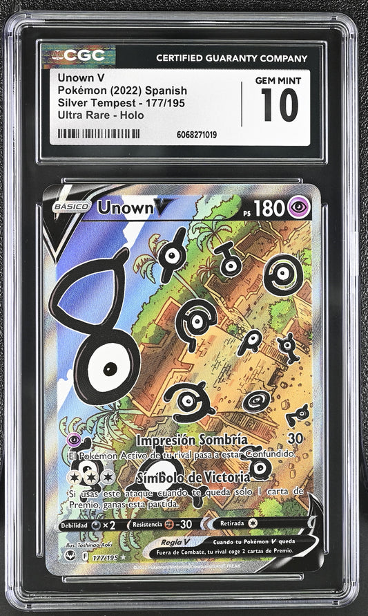 2022 Pokmeon Silver Tempest #177/195 Unown V CGC 10
