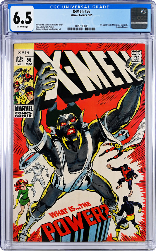 X-Men #56 5/69 CGC 6.5 *1st Appearance of the Living Monolith* Neal Adams Art