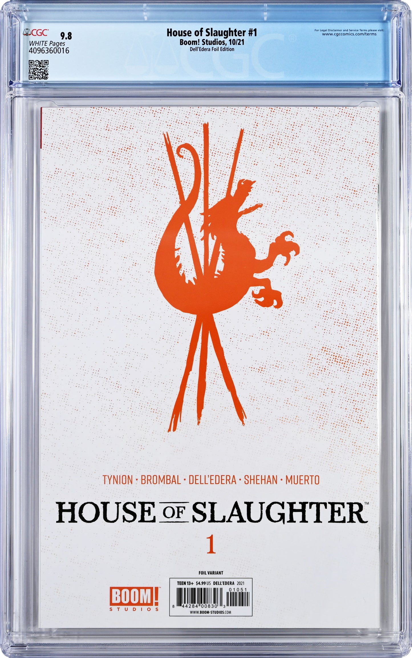 House of Slaughter #1 10/21 Boom! Studios Dell'Edera Foil Edition CGC 9.8 NM/M