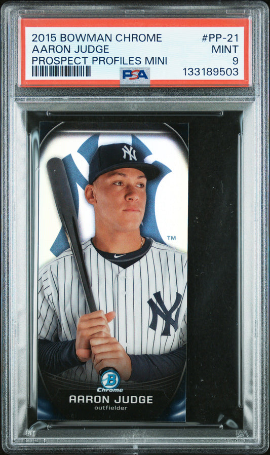 2015 Bowman Chrome Prospect Profiles Mini #PP-21 Mini Aaron Judge PSA 9