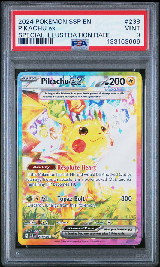 2024 Pokemon Ssp En-Surging Sparks #238 S.I.R. Pikachu Ex PSA 9
