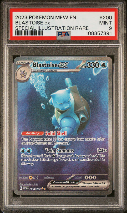 2023 Pokemon Mew En-151 #200 Special Illustration Rare Blastoise Ex PSA 9