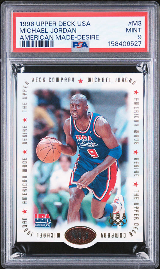 1996 Upper Deck USA #M3 Michael Jordan American Made-Desire PSA 9