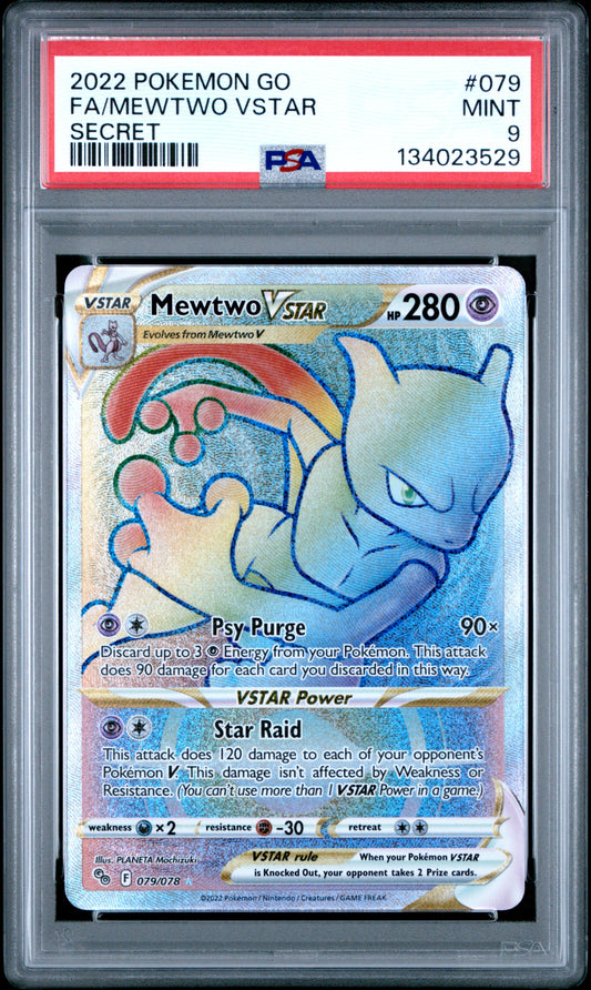2022 Pokemon Go #079 Secret Fa/Mewtwo Vstar PSA 9