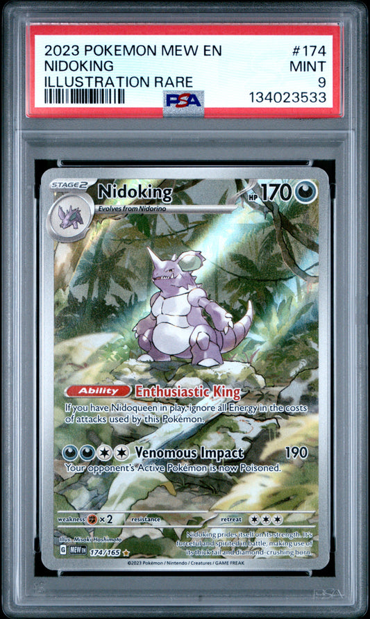 2023 Pokemon Mew En-151 #174 Illustration Rare Nidoking PSA 9