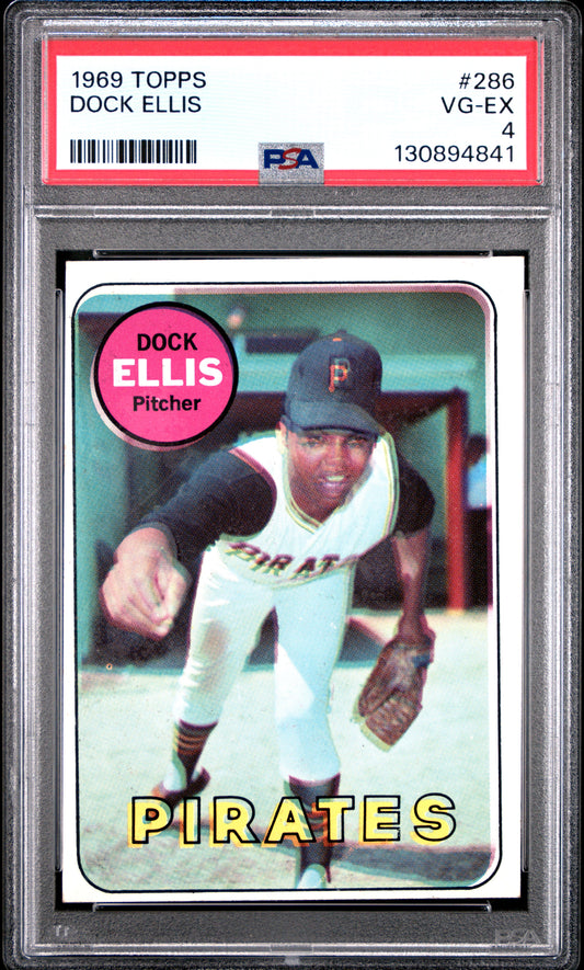 1969 Topps #286 Dock Ellis RC PSA 4