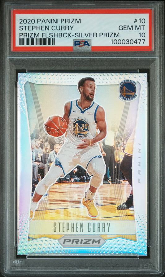 2020 Panini Prizm Prizm Flashback #10 Stephen Curry Silver Prism PSA 10