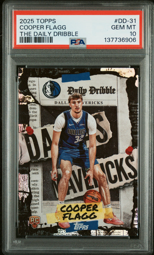 2025 Topps The Daily Dribble #DD-31 Cooper Flagg RC PSA 10