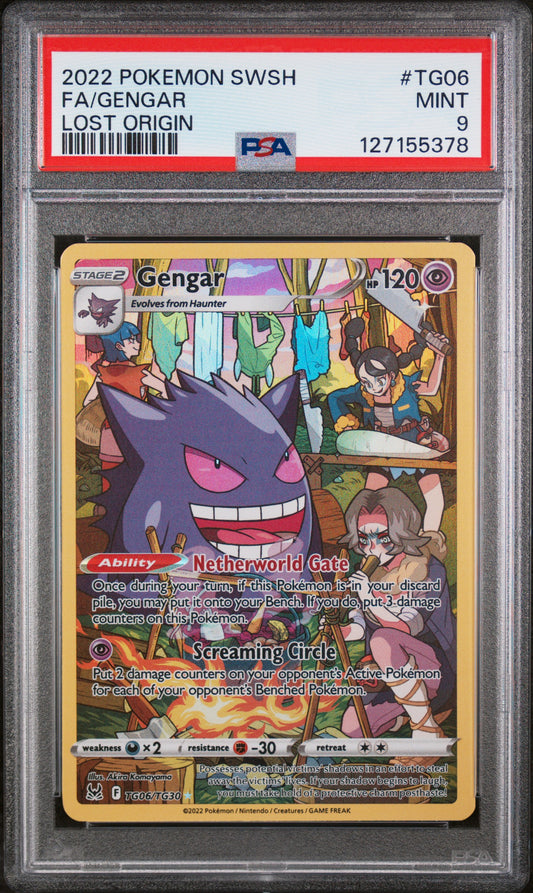 2022 Pokemon Sword & Shield Lost Origin #TG06 Fa/Gengar PSA 9