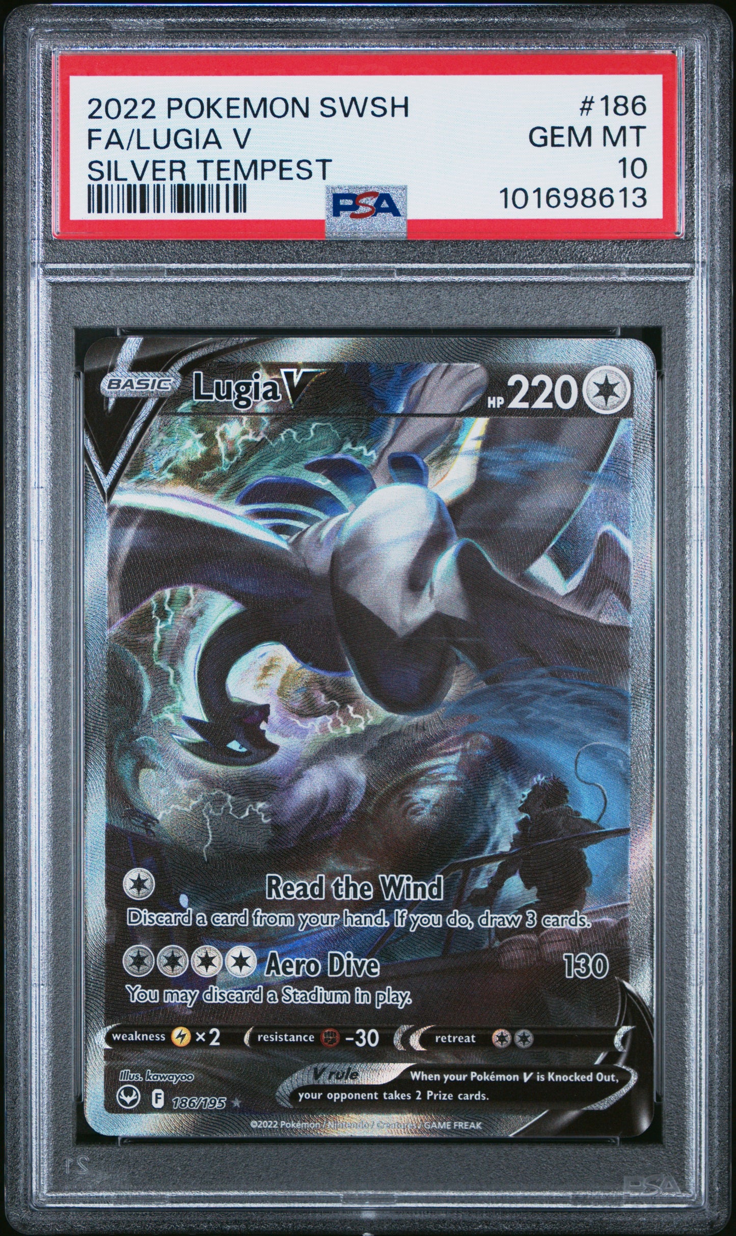 2022 Pokemon Sword & Shield Silver Tempest #186 Fa/ Lugia V PSA 10