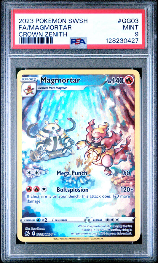 2023 Pokemon Sword And Shield Crown Zenith #GG03 Fa/Magmortar PSA 9