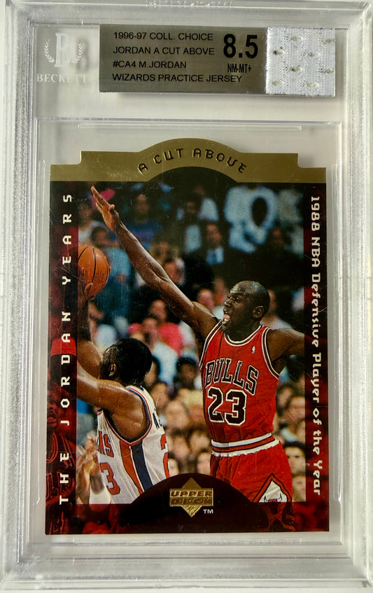 1996 Collector's Choice Jordan A Cut Above w/ Relic #CA4 Michael Jordan BGS 8.5