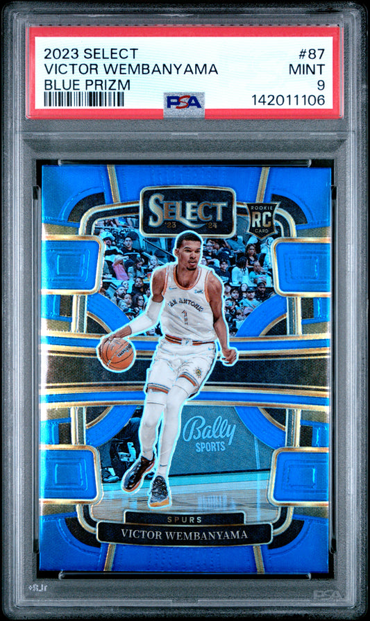 2023 Panini Select #87 Blue Prizm Victor Wembanyama RC PSA 9