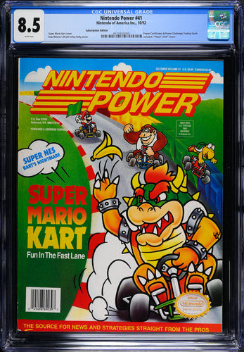Nintendo Power #41 10/92 Nintendo of America Inc. CGC 8.5 Super Mario Kart