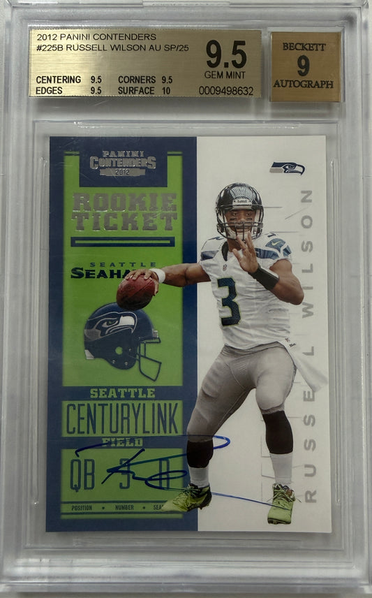 2012 Panini Contenders #225B Russell Wilson AU SP/25* BGS 9.5
