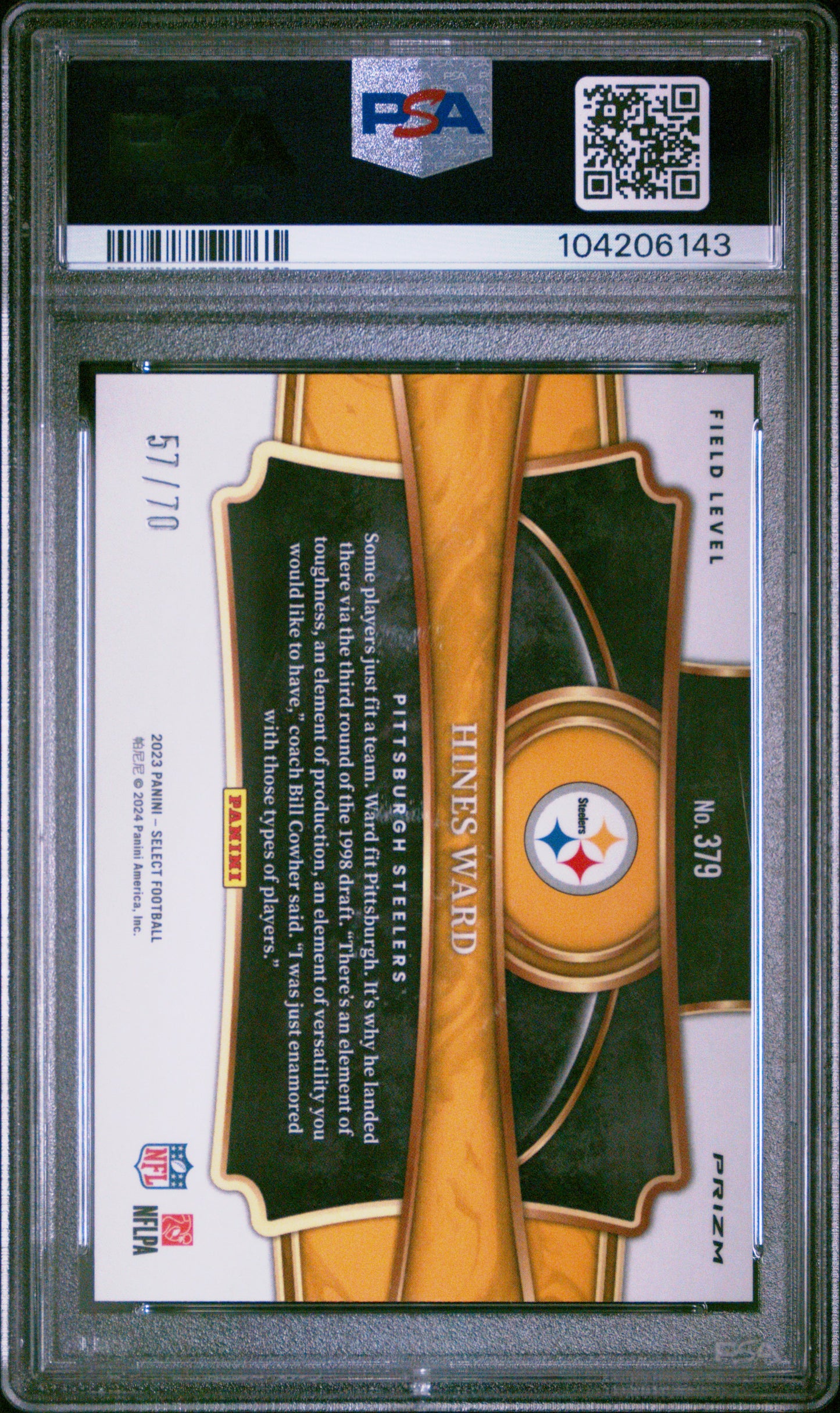 2023 Panini Select #379 Dragon Scale Prizm Hines Ward PSA 10