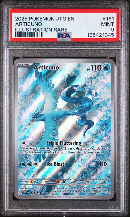 2025 Pokemon Jtg En-Journey Together #161 Illustration Rare Articuno PSA 9