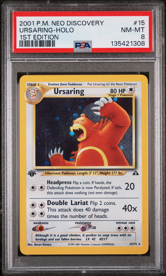 2001 Pokemon Neo Discovery #15 1st Edition Ursaring-Holo PSA 8
