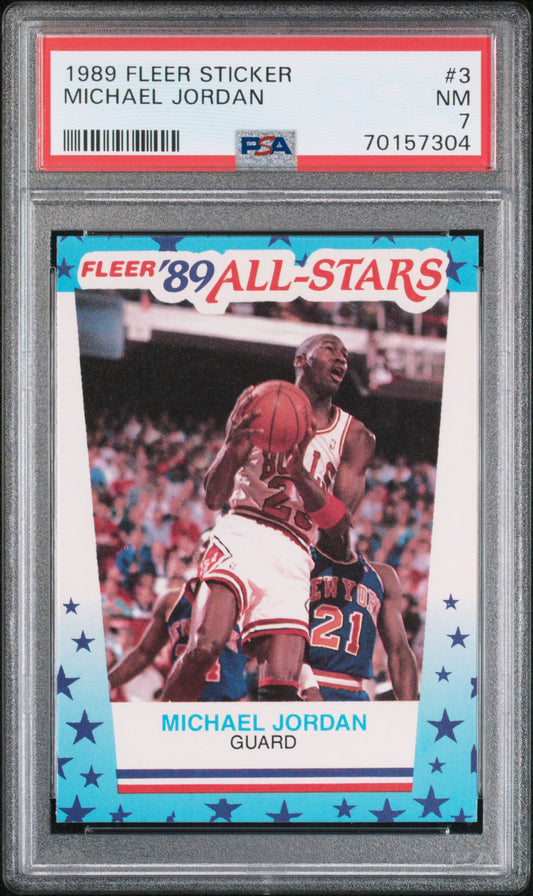 1989 Fleer Sticker #3 Michael Jordan PSA 7 (7304)