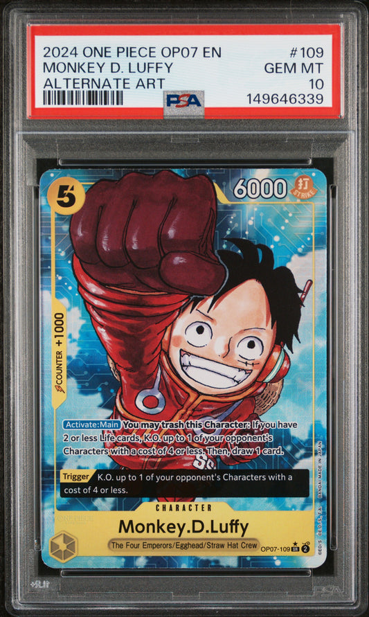 2024 One Piece Op07-500 Years In The Future #109 Alt Art Monkey D. Luffy PSA 10