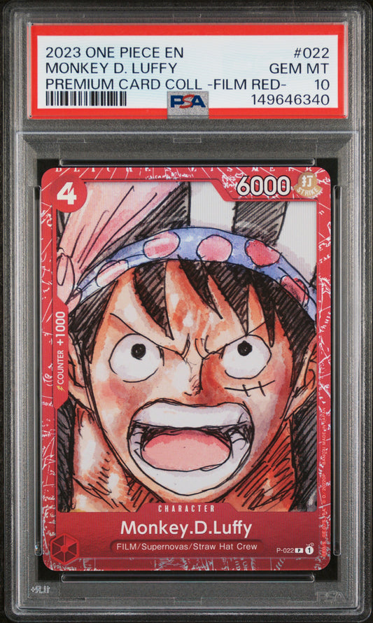 2023 One Piece Premium Card Coll. - Film Red- #022 Monkey D. Luffy PSA 10