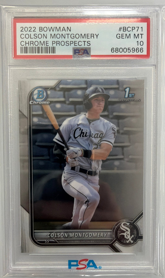 2022 Bowman #BCP71 Colson Montgomery Chrome Prospects PSA 10