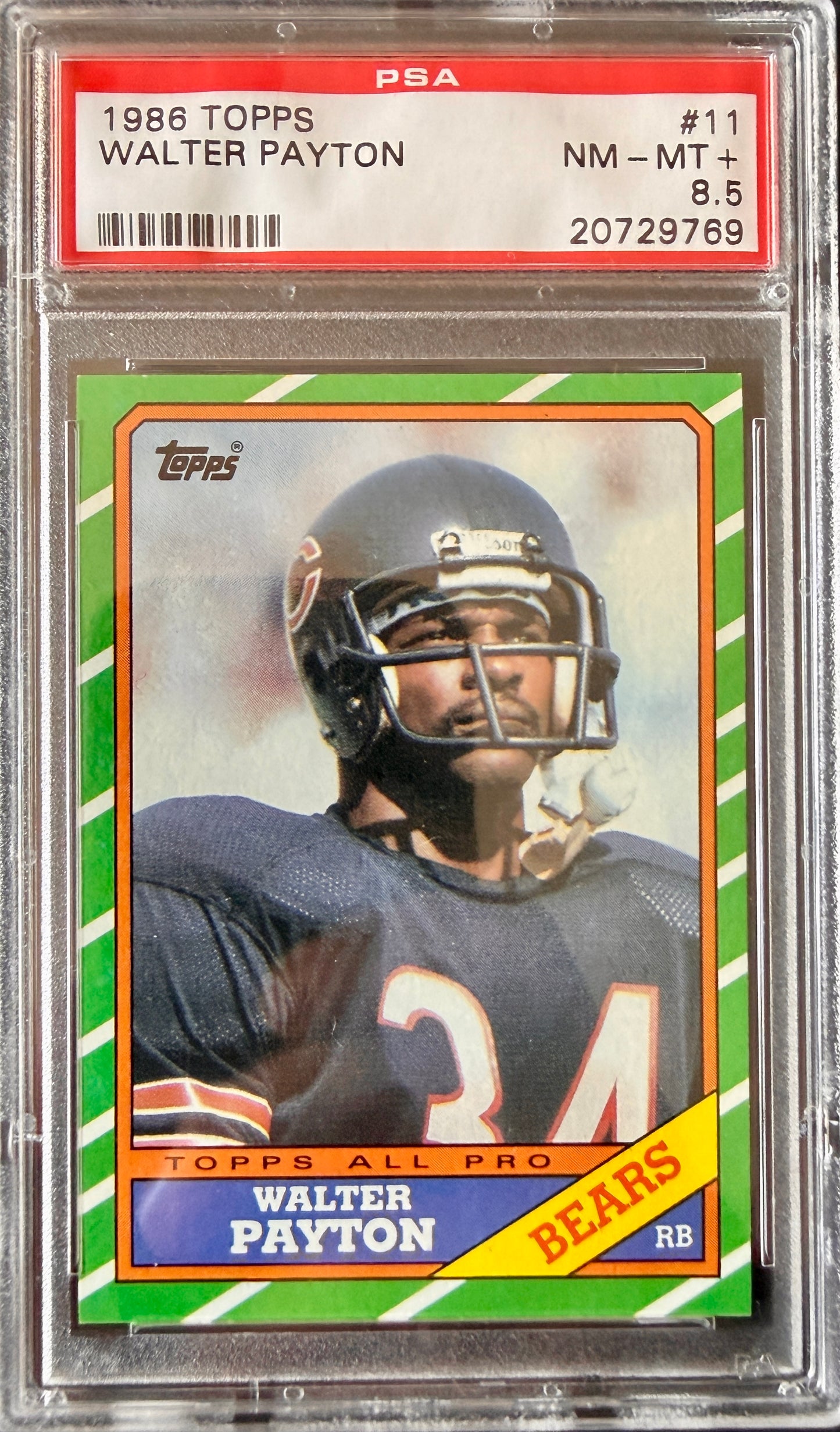 1986 Topps #11 Walter Payton PSA 8.5