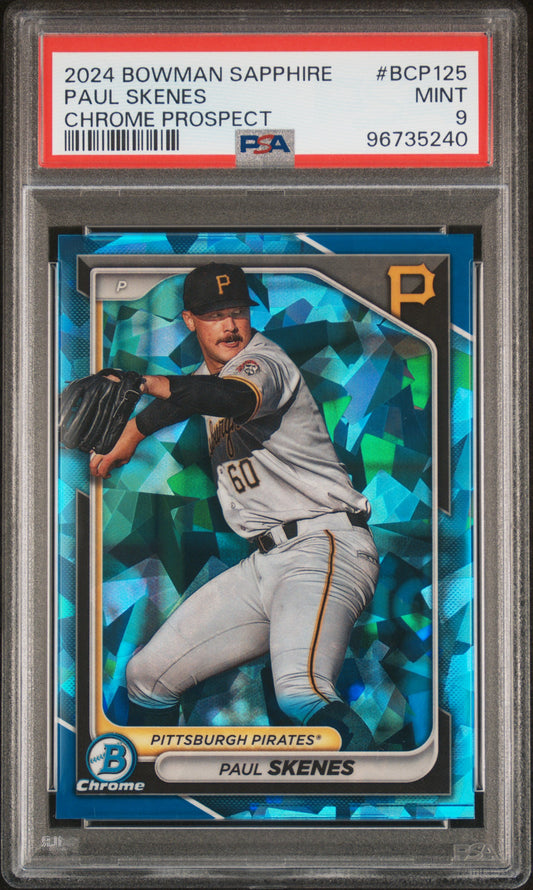 2024 Bowman Sapphire Edition Chrome Prospects #BCP125 Paul Skenes PSA 9