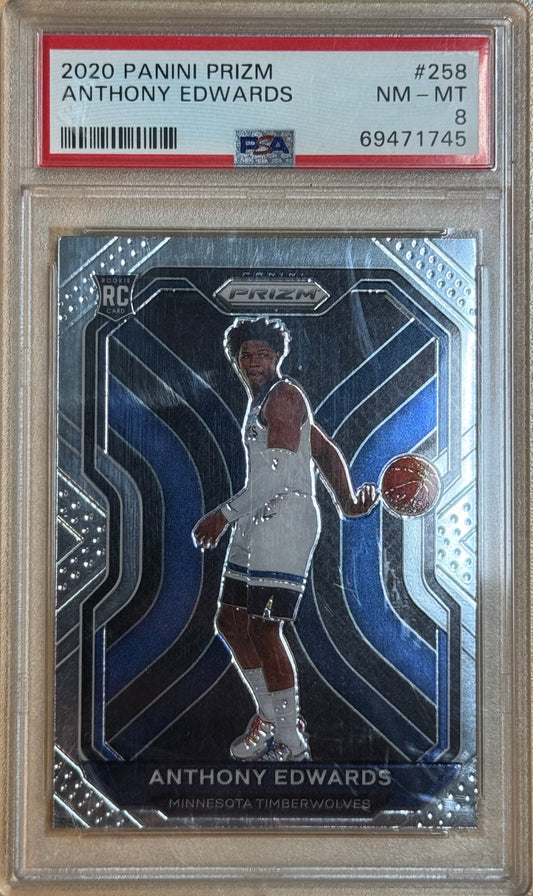 2020 Panini Prizm #258 Anthony Edwards RC PSA 8