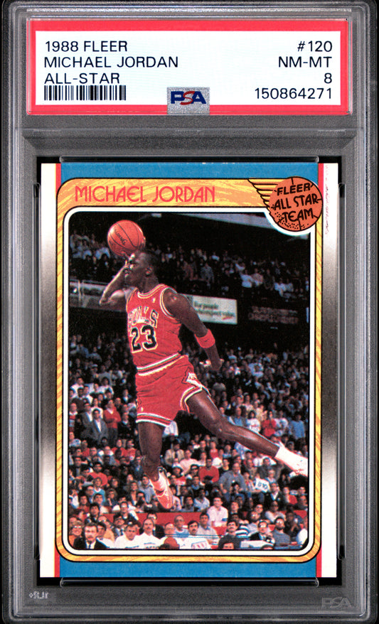 1988 Fleer #120 All-Star Michael Jordan PSA 8