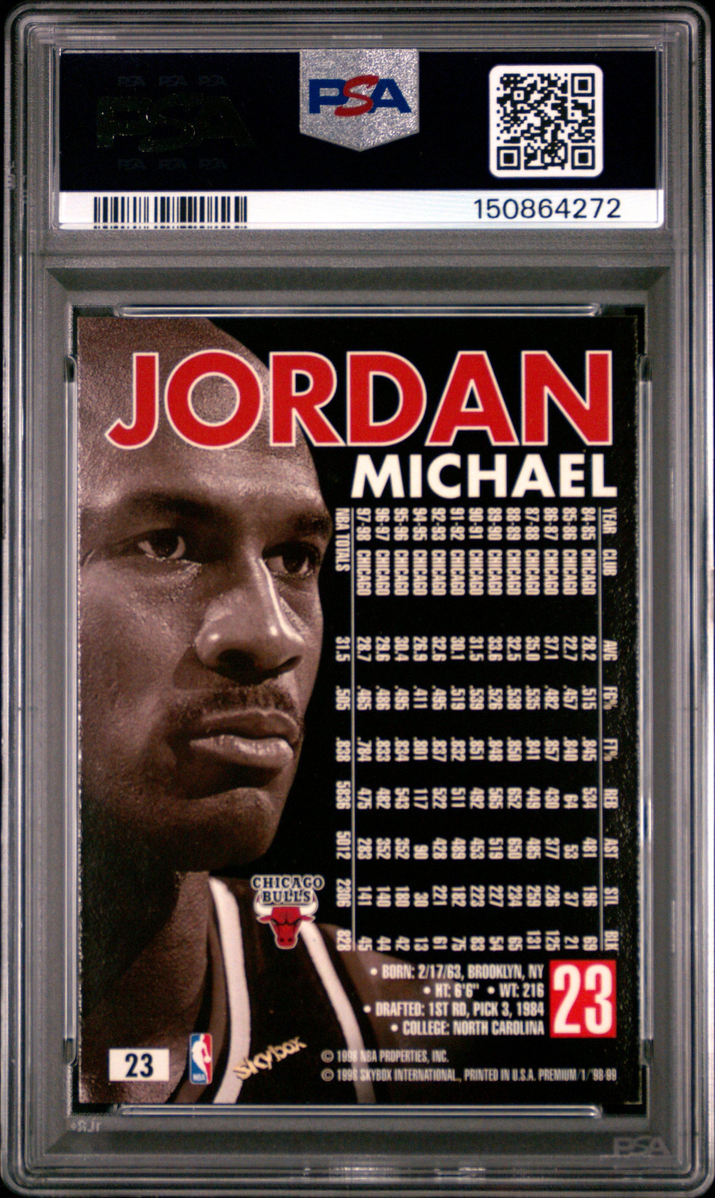 1998 Skybox Premium #23 Michael Jordan PSA 8