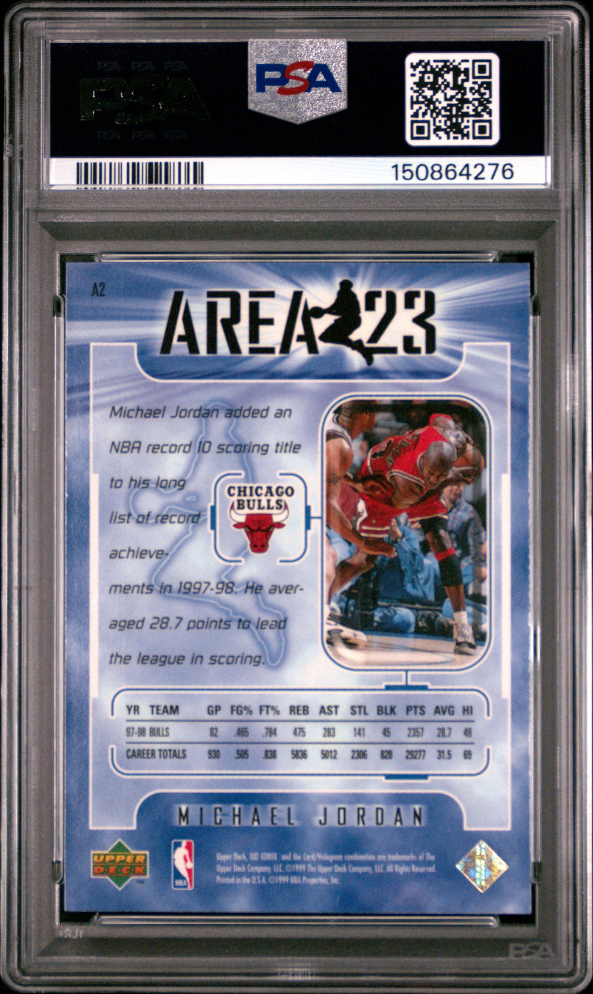 1998 Upper Deck Ionix Area 23 #A2 Michael Jordan PSA 9