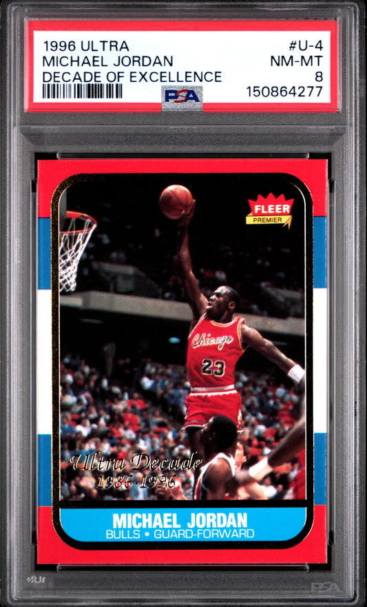 1996 Ultra Decade Of Excellence #U-4 Michael Jordan PSA 8