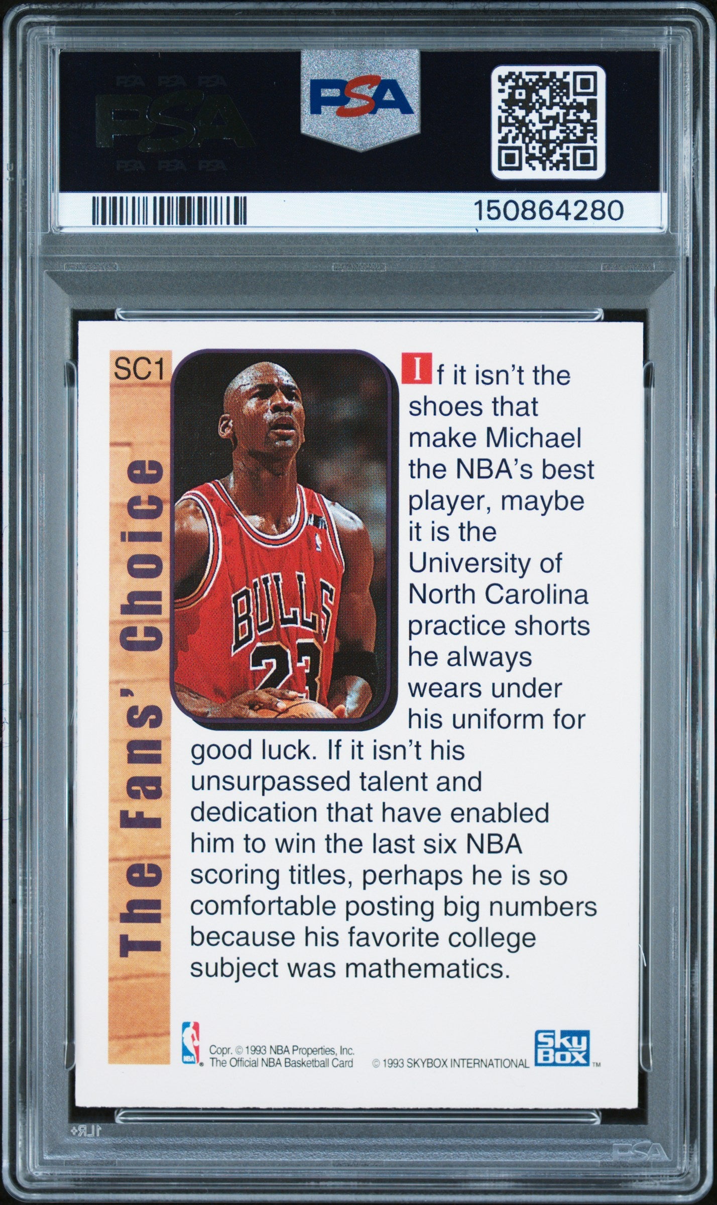 1992 Hoops Supreme Court #SC1 Michael Jordan PSA 7