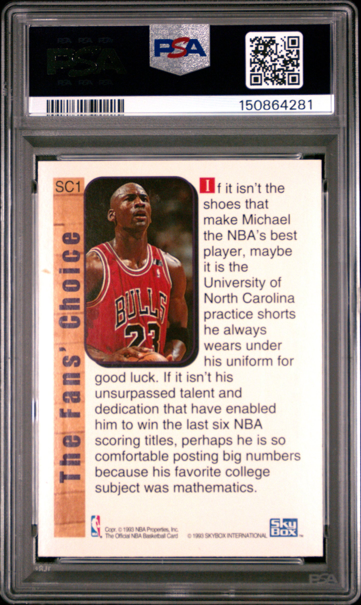 1992 Hoops Supreme Court #SC1 Michael Jordan PSA 7 (4281)