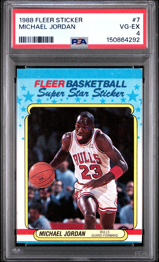 1988 Fleer Sticker #7 Michael Jordan PSA 4