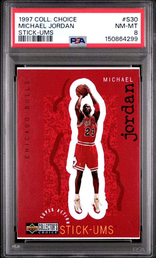 1997 Collector'S Choice Stick-Ums 1 #S30 Michael Jordan PSA 8