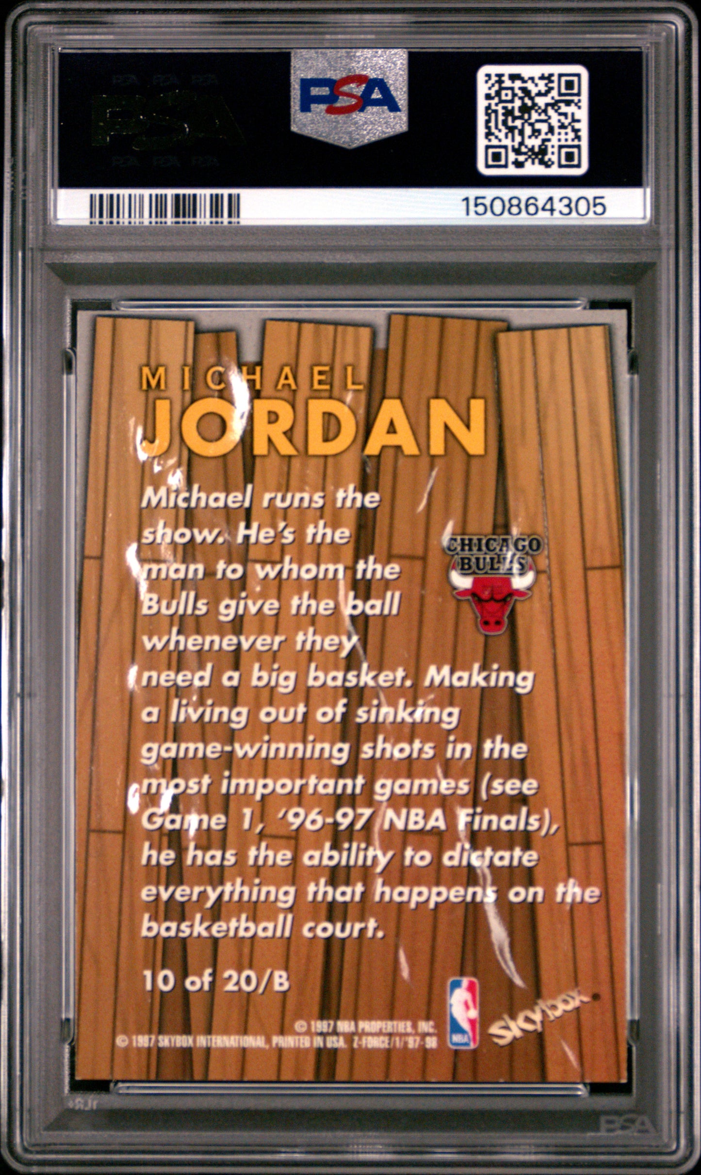 1997 Skybox Z-Force Boss #10 Michael Jordan PSA 7