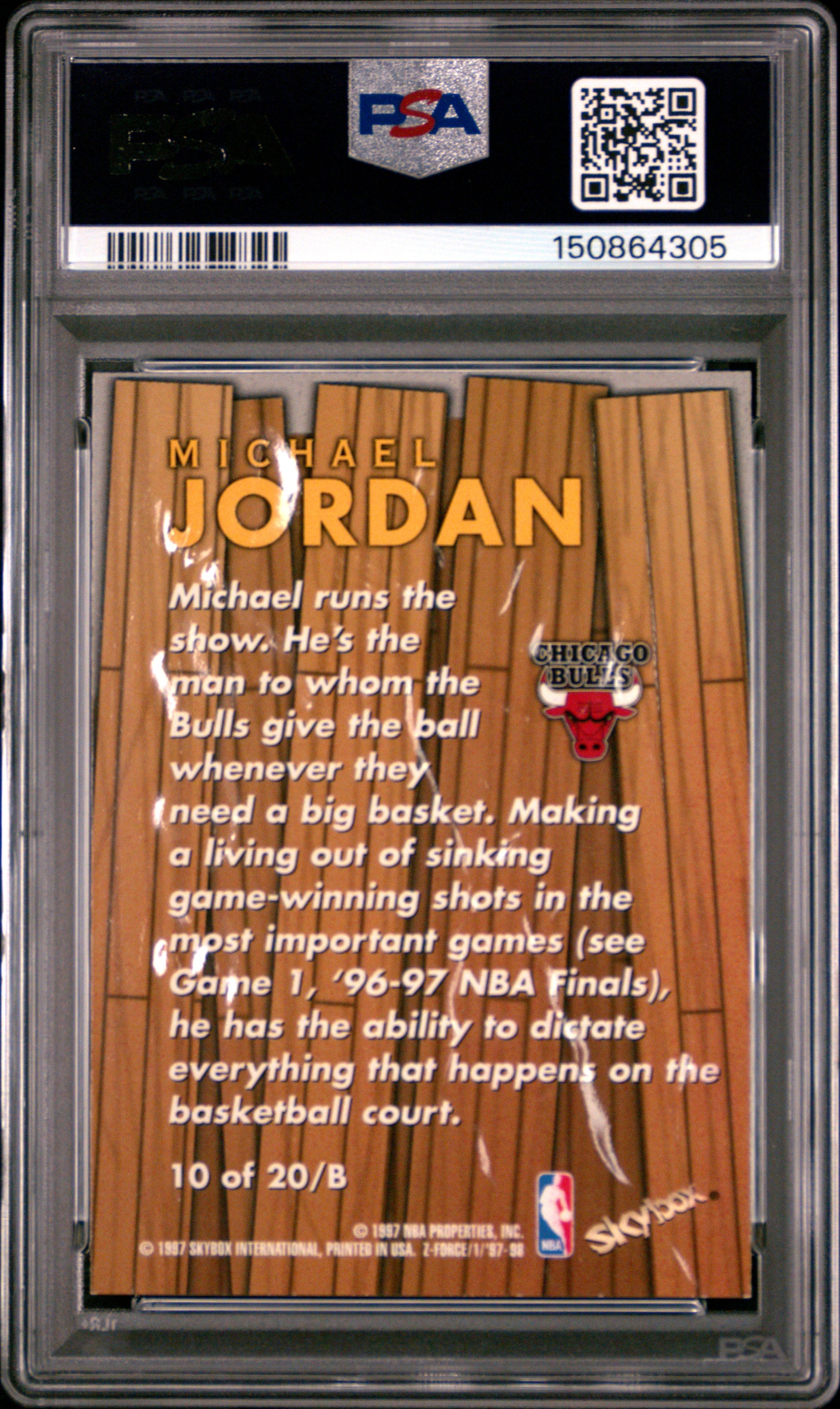 1997 Skybox Z-Force Boss #10 Michael Jordan PSA 7