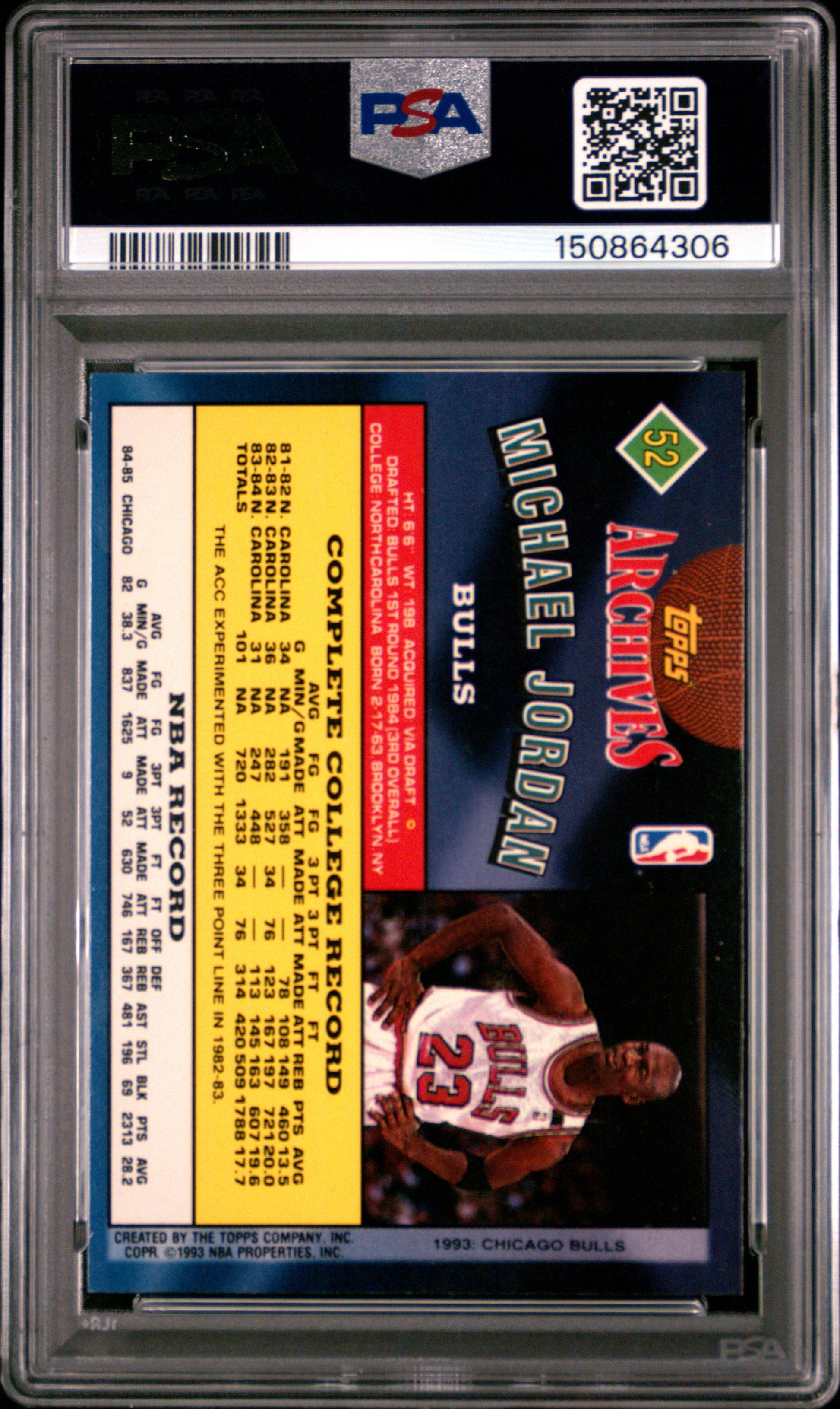 1992 Topps Archives #52 Michael Jordan PSA 9