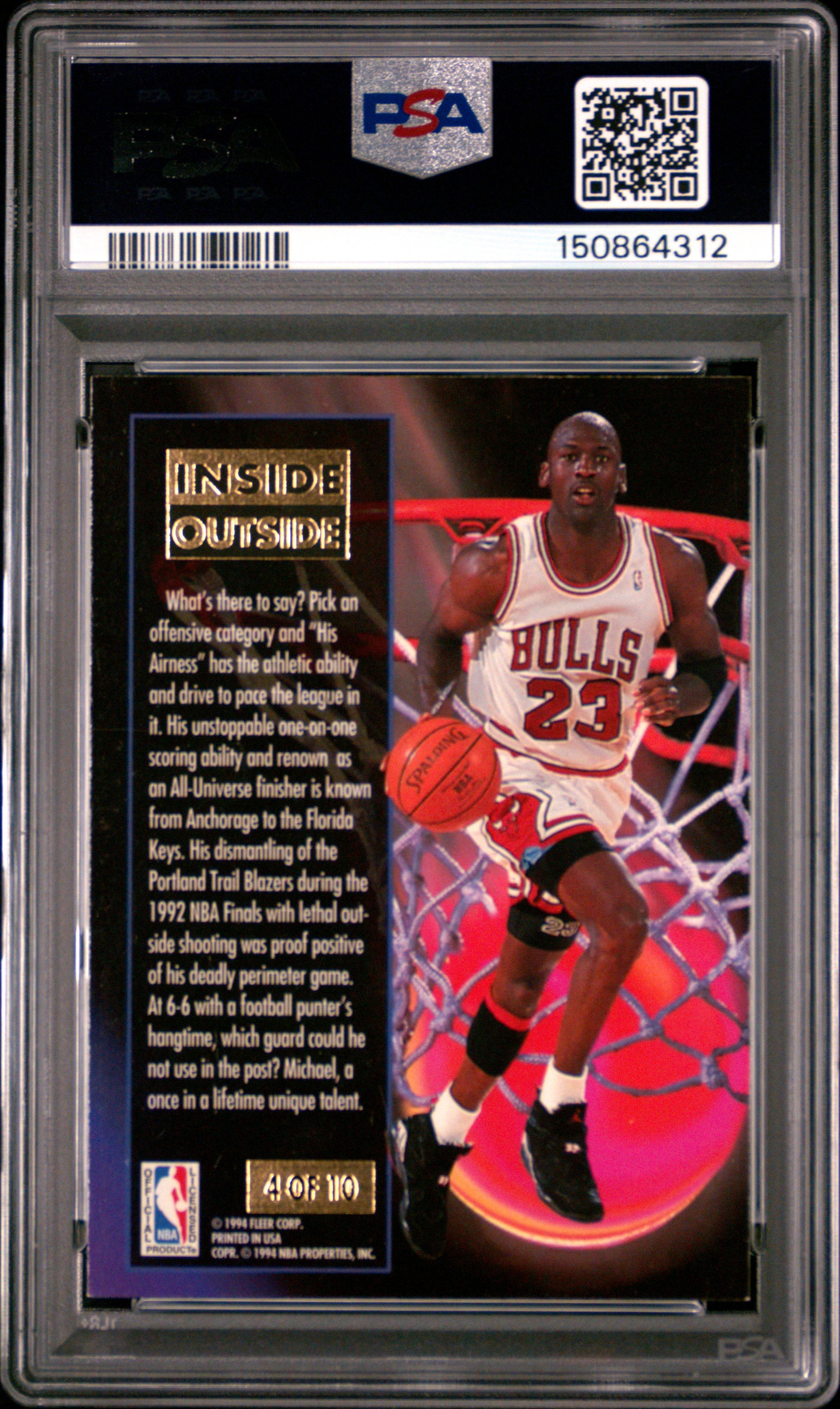 1993 Ultra Inside/Outside #4 Michael Jordan PSA 6