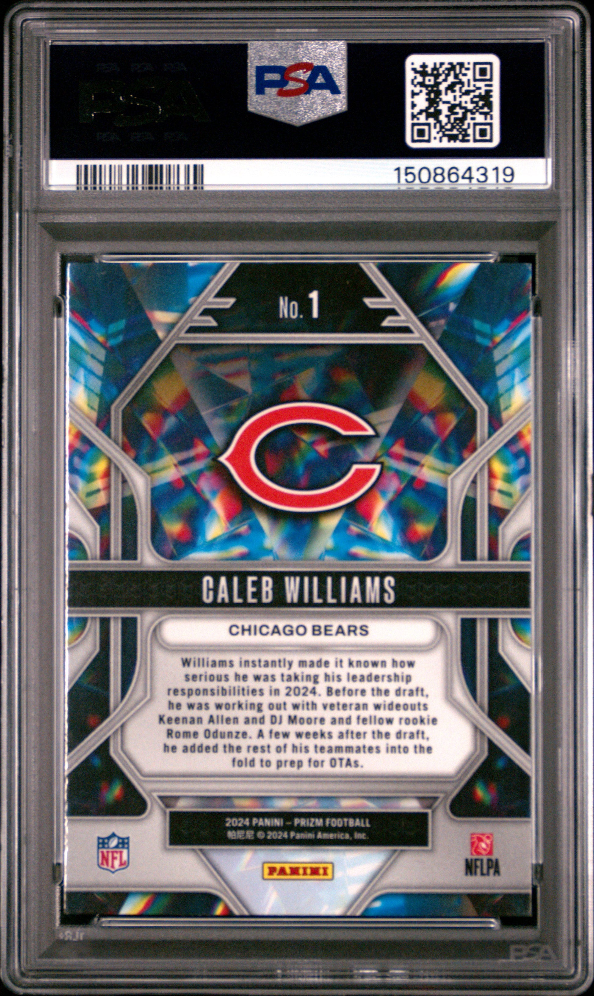 2024 Panini Prizm Prizmatic #1 Caleb Williams RC PSA 8