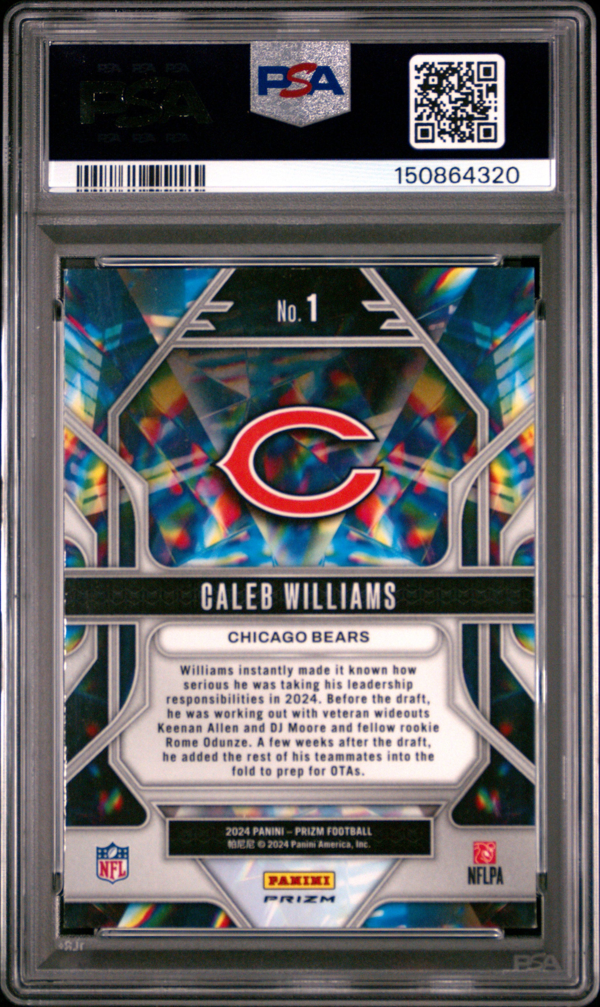 2024 Panini Prizm Prizmatic #1 Green Prizm Caleb Williams PSA 9